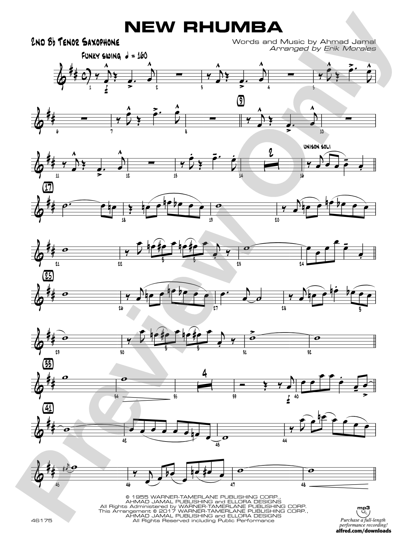 New Rhumba: 2nd B-flat Tenor Saxophone