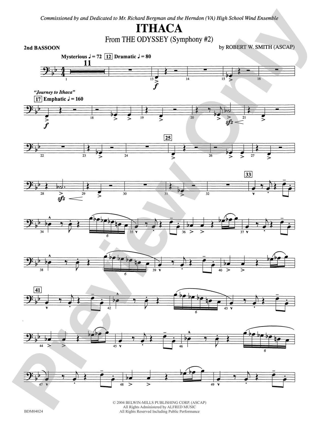 Ithaca (from The Odyssey (Symphony No. 2)): 2nd Bassoon