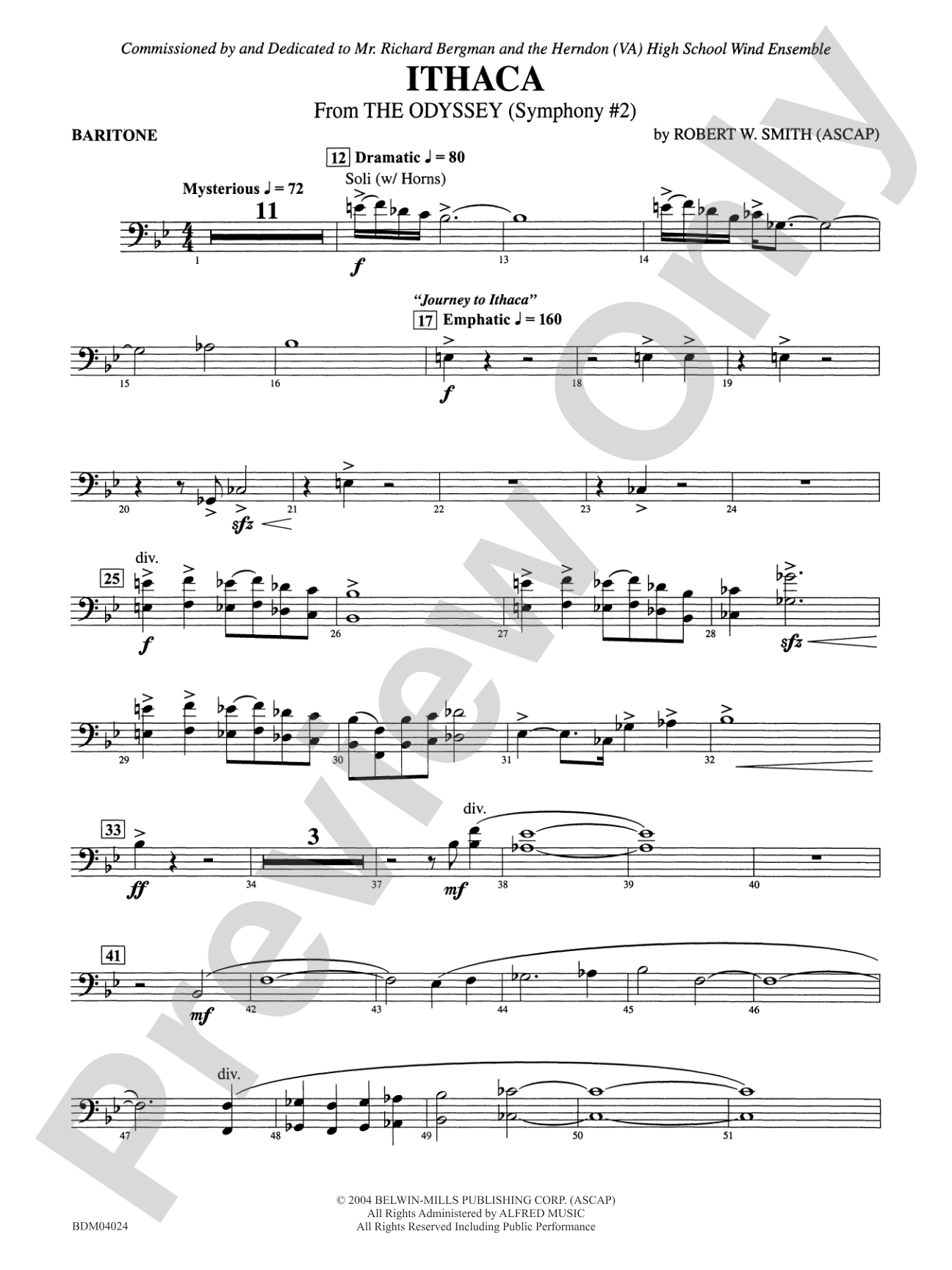 Ithaca (from The Odyssey (Symphony No. 2)): Baritone B.C.