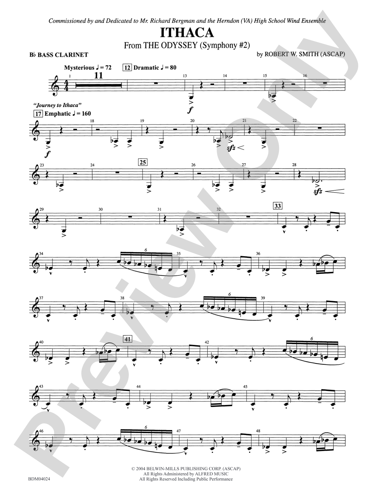 Ithaca (from The Odyssey (Symphony No. 2)): B-flat Bass Clarinet