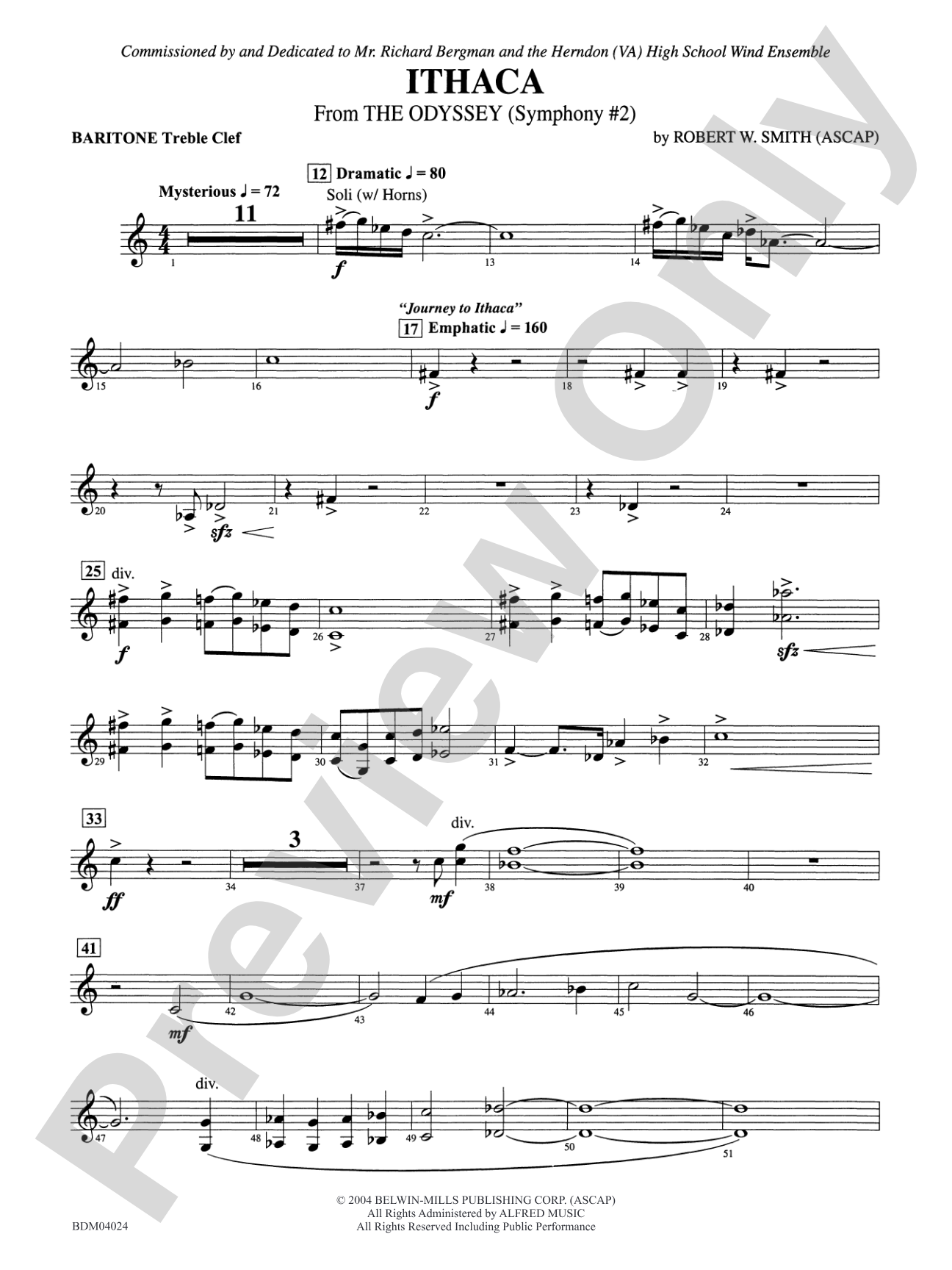 Ithaca (from The Odyssey (Symphony No. 2)): Baritone T.C.