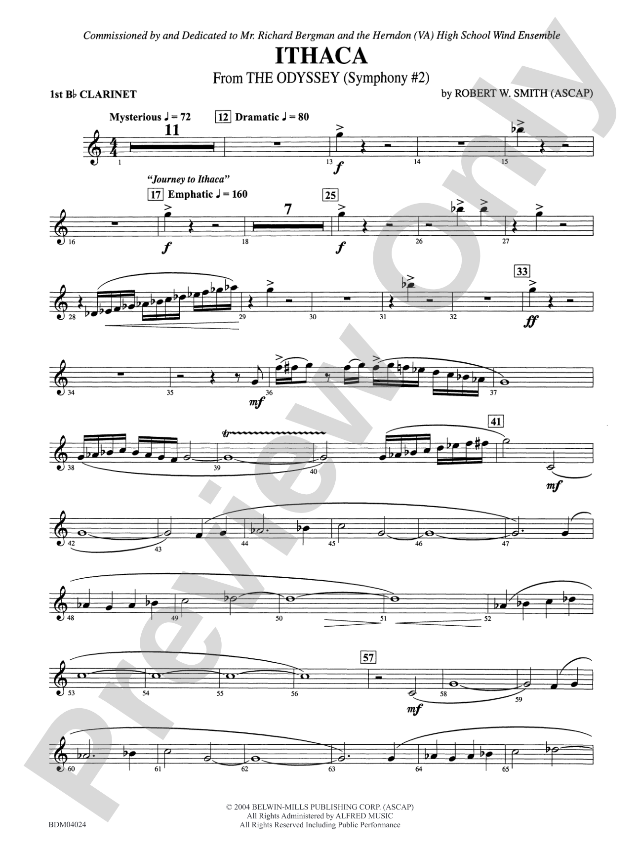 Ithaca (from The Odyssey (Symphony No. 2)): 1st B-flat Clarinet