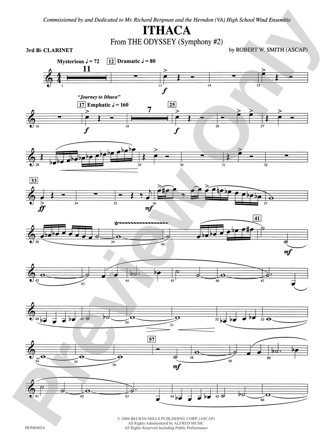 Ithaca (from The Odyssey (Symphony No. 2)): 3rd B-flat Clarinet
