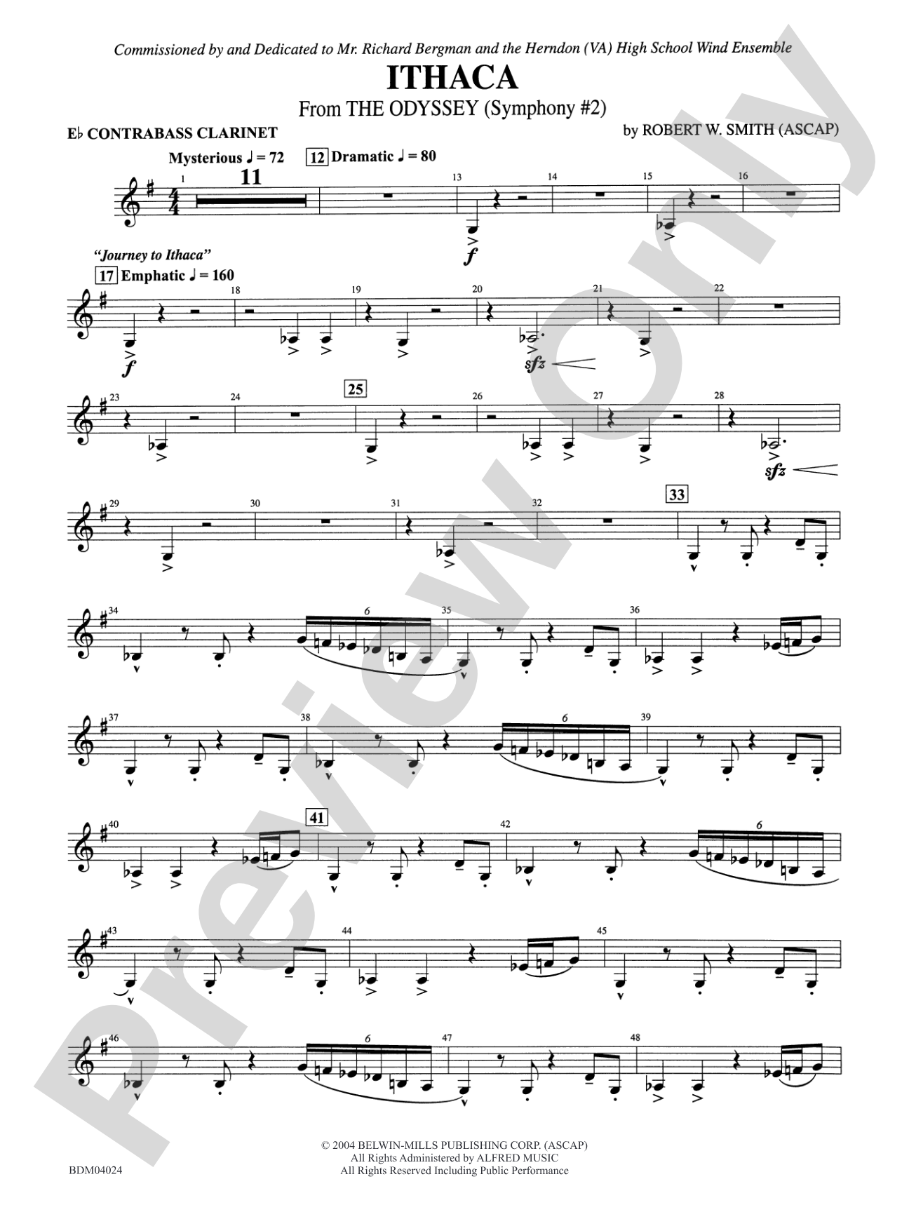Ithaca (from The Odyssey (Symphony No. 2)): E-flat Contrabass Clarinet