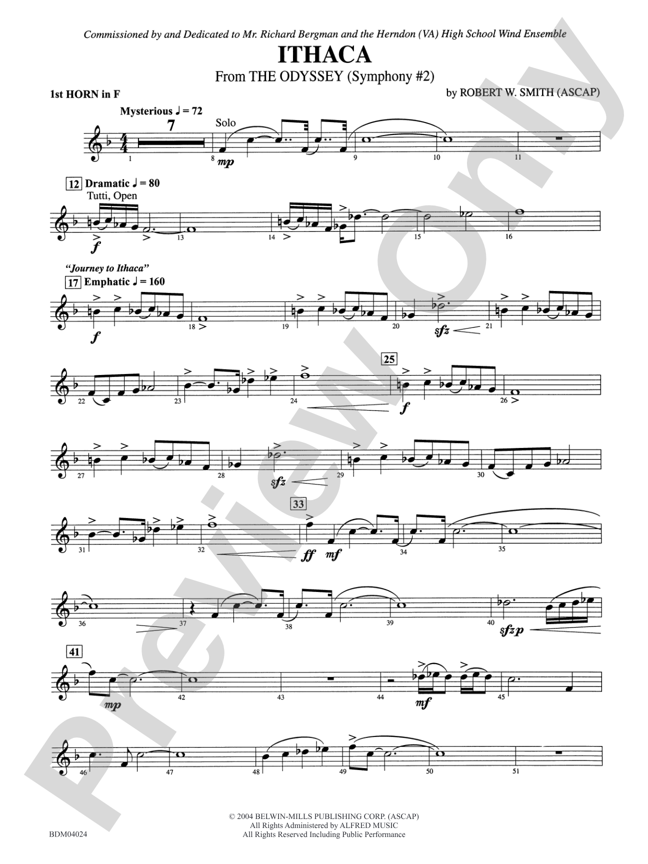 Ithaca (from The Odyssey (Symphony No. 2)): 1st F Horn