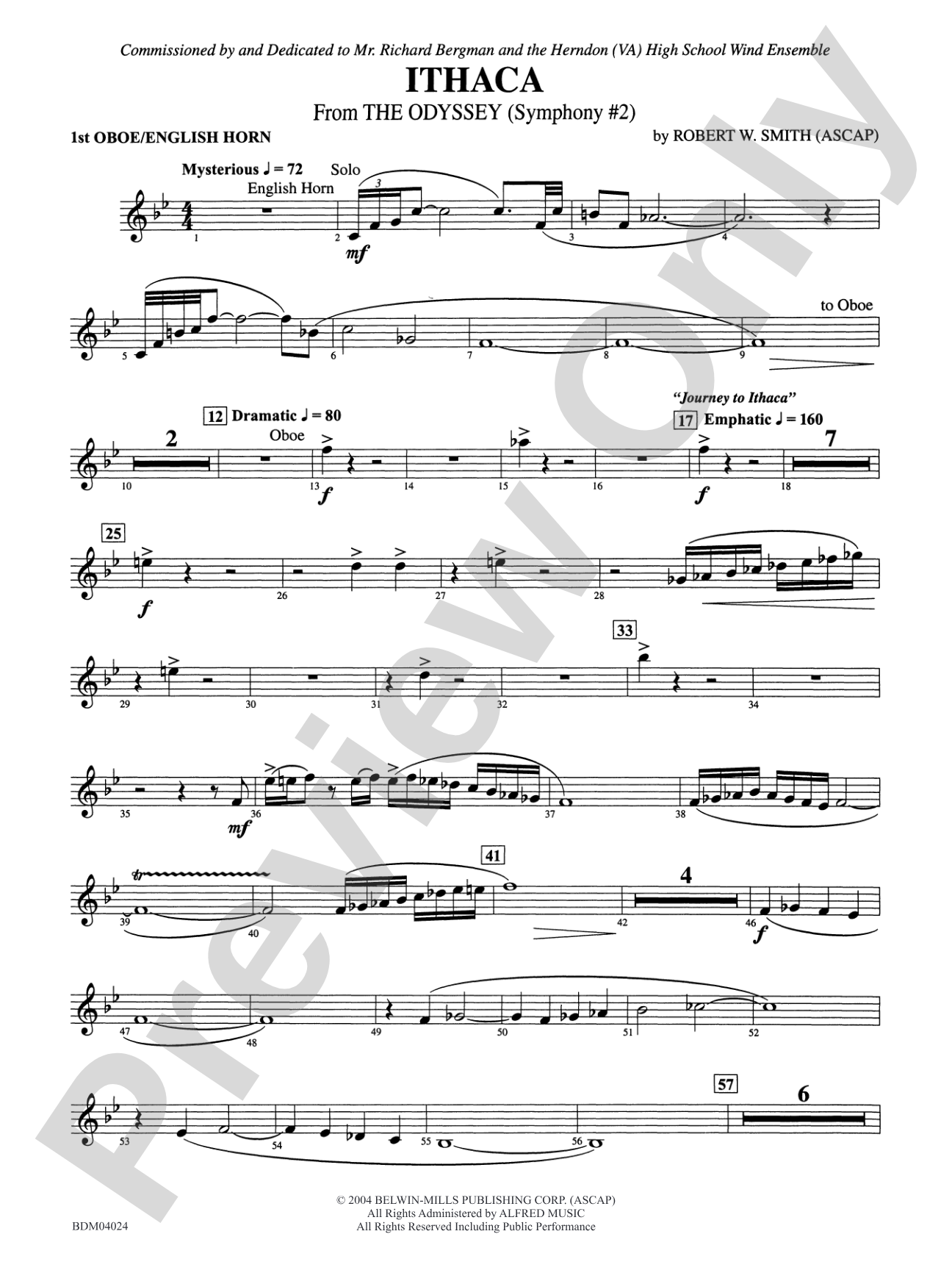 Ithaca (from The Odyssey (Symphony No. 2)): Oboe