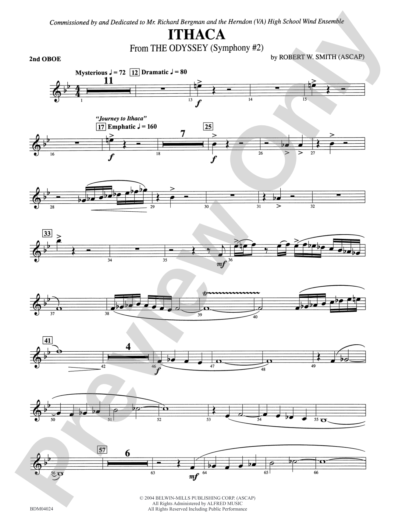 Ithaca (from The Odyssey (Symphony No. 2)): 2nd Oboe