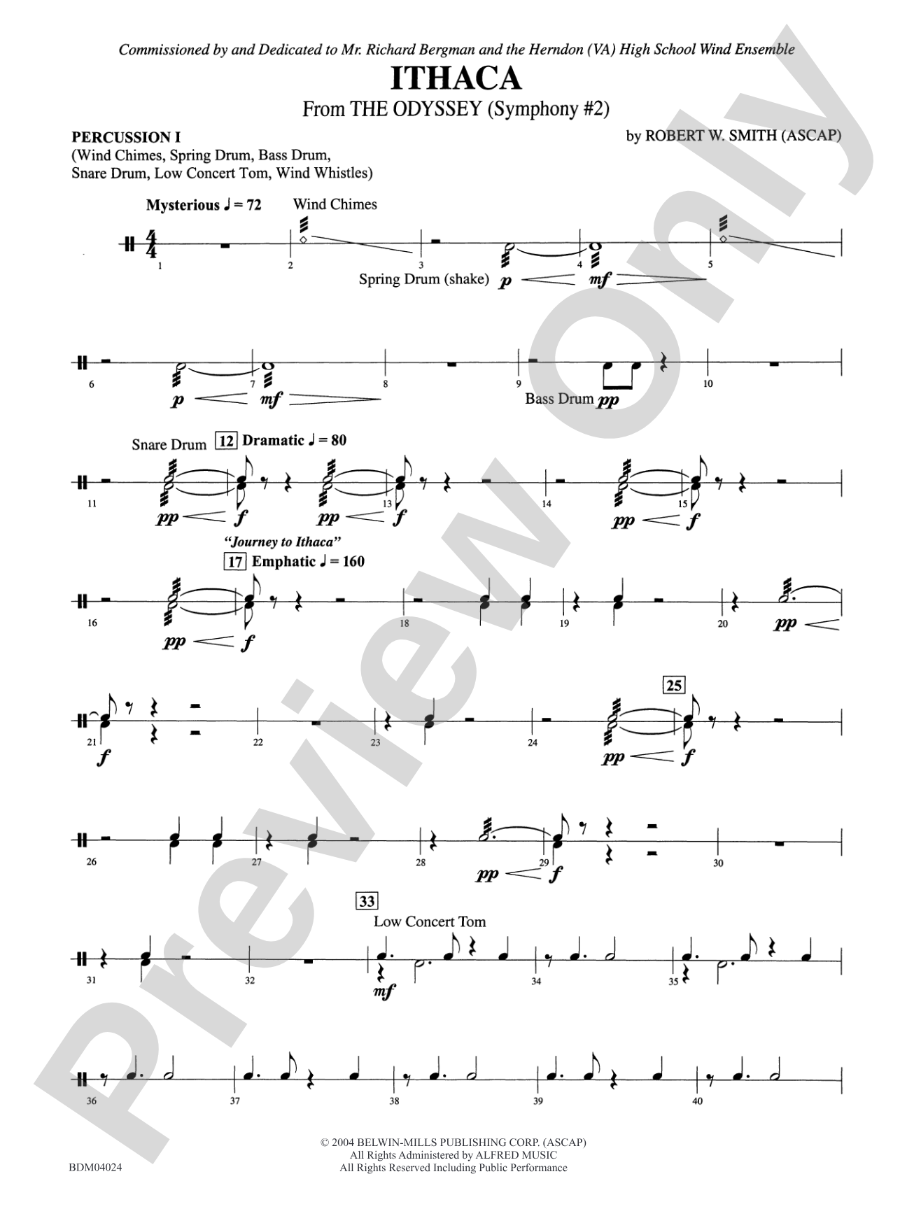 Ithaca (from The Odyssey (Symphony No. 2)): 1st Percussion