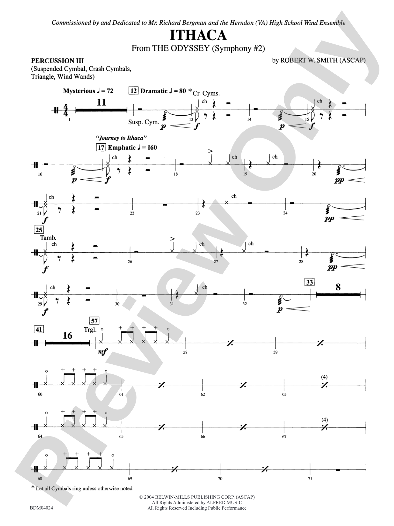 Ithaca (from The Odyssey (Symphony No. 2)): 3rd Percussion