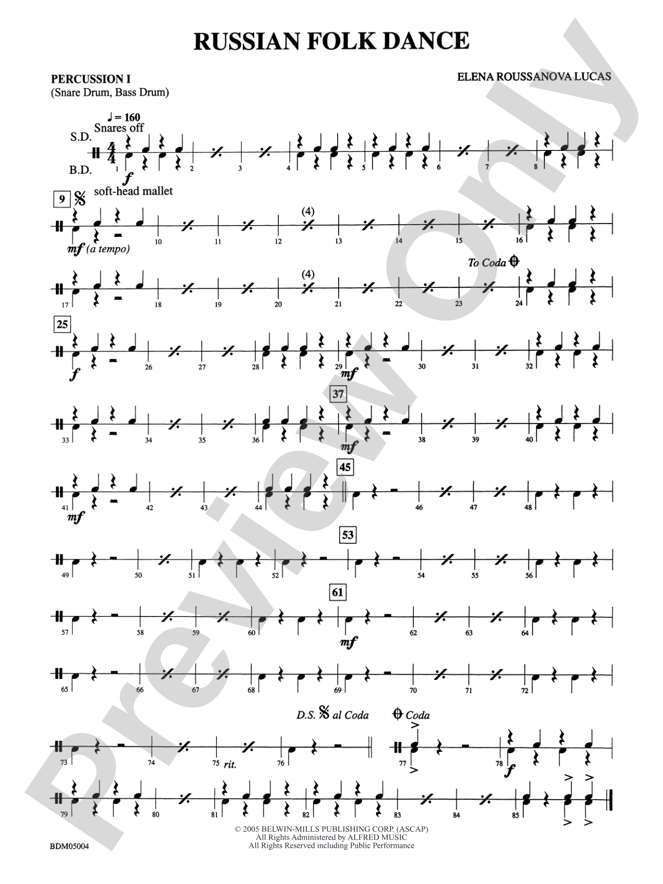 Russian Folk Dance: 1st Percussion