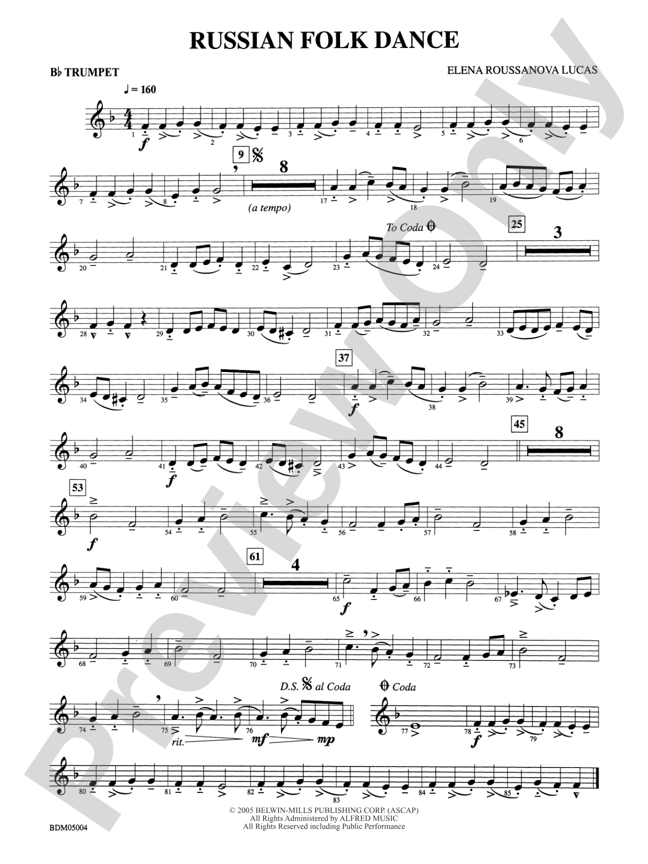Russian Folk Dance: 1st B-flat Trumpet