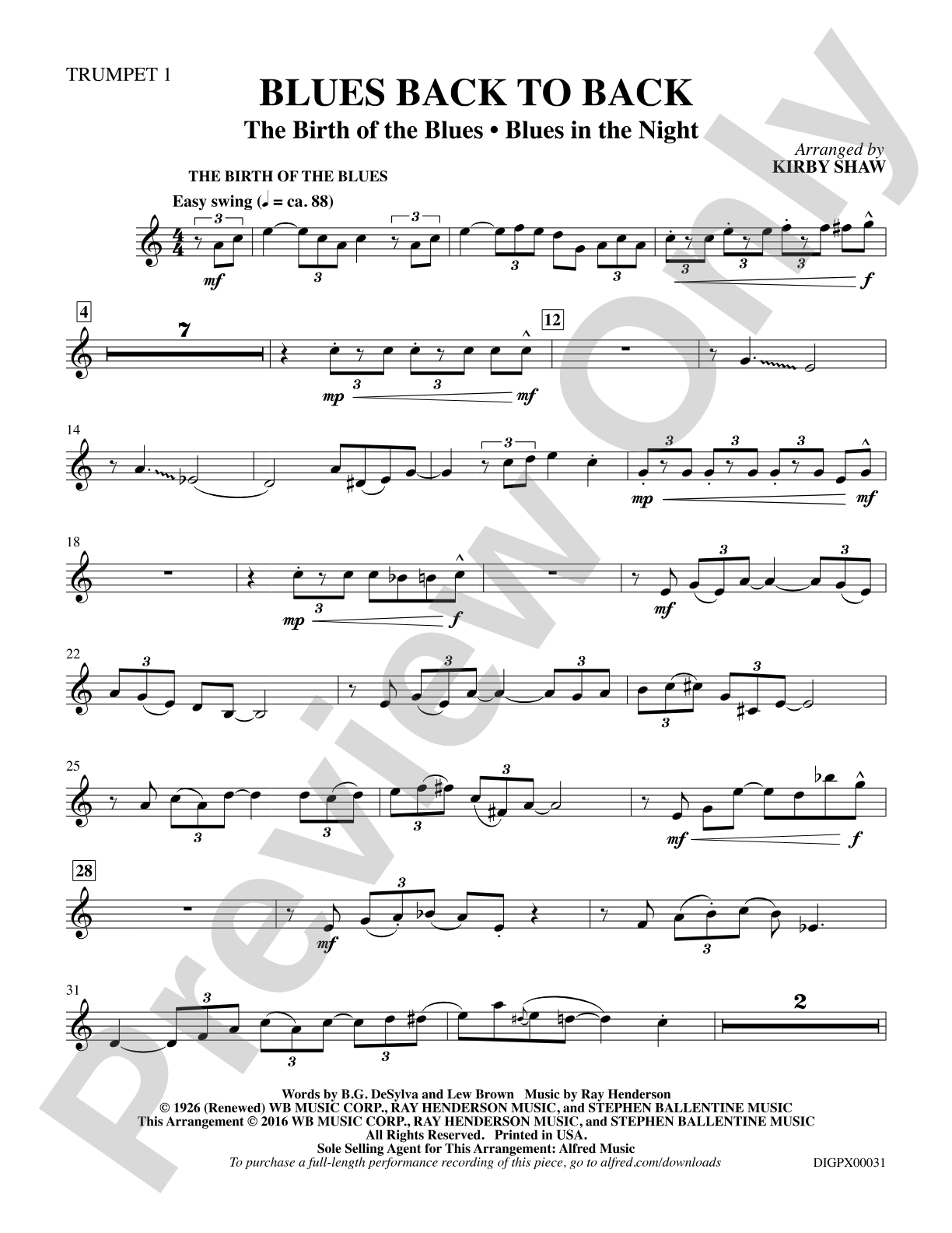 Blues Back to Back: 1st B-flat Trumpet