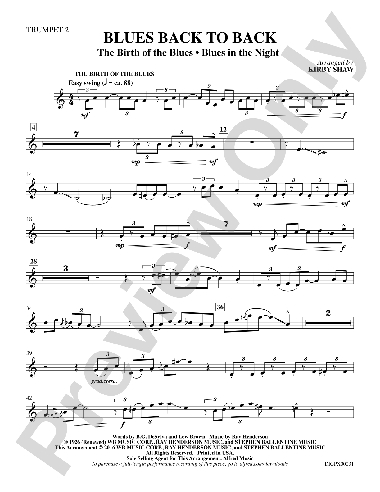 Blues Back to Back: 2nd B-flat Trumpet