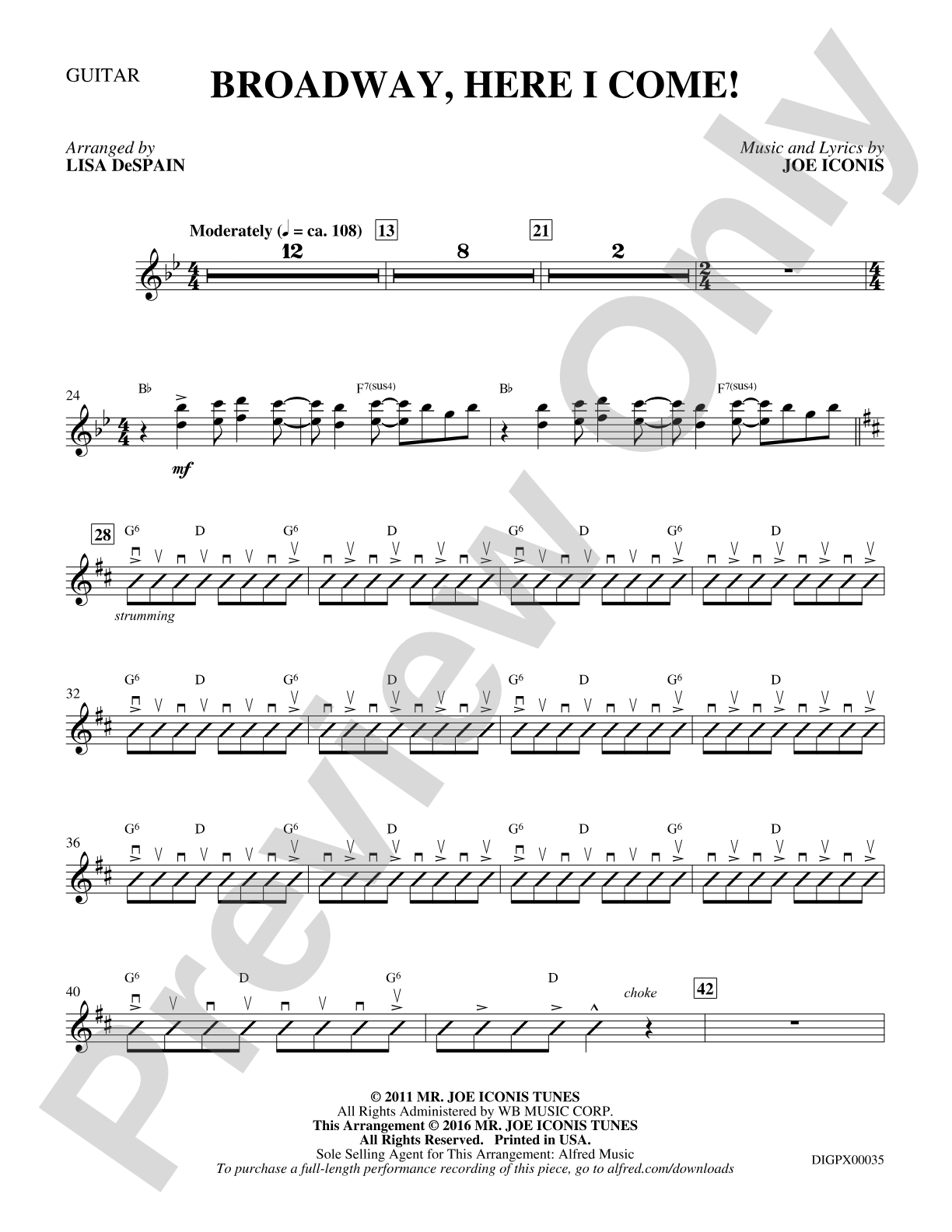 Broadway, Here I Come!: Guitar