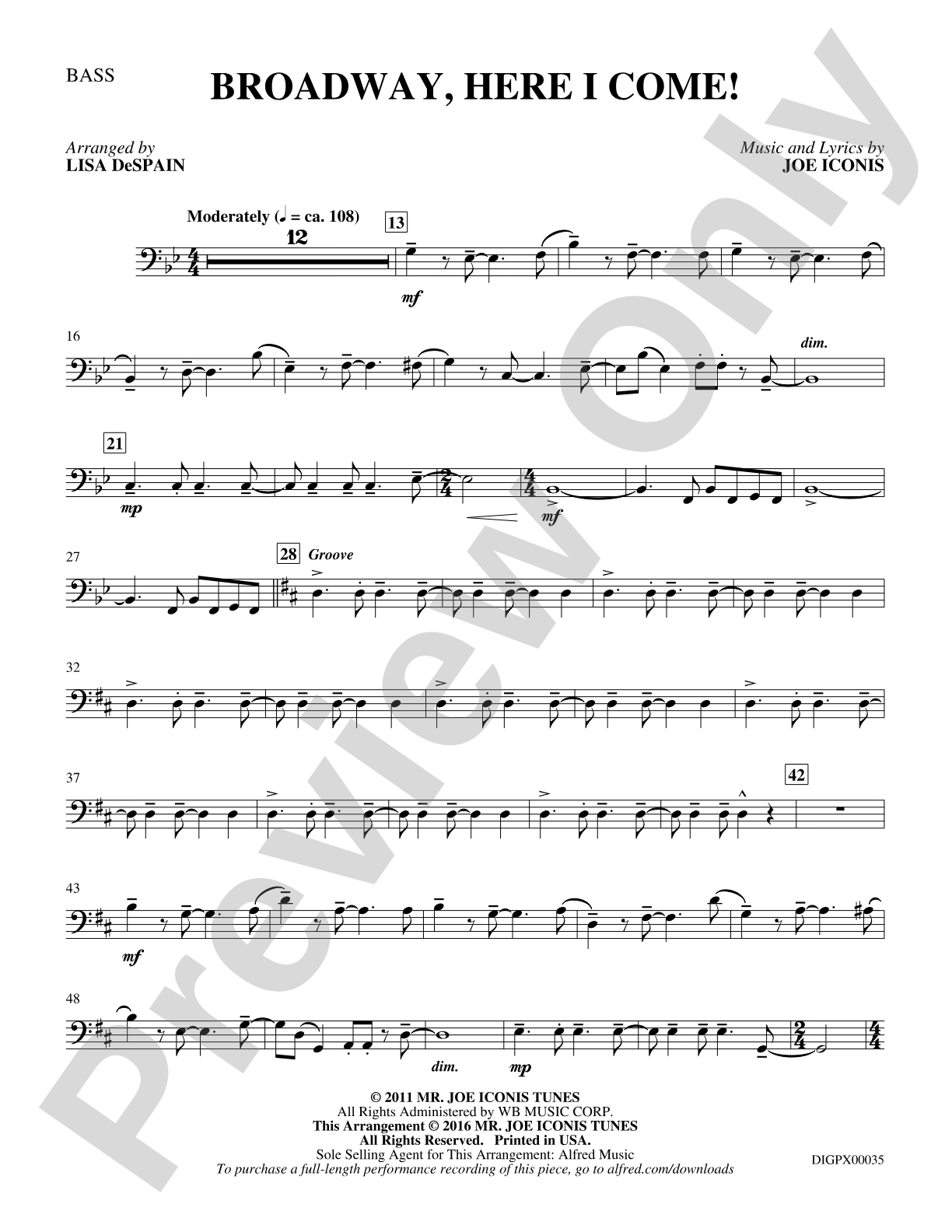 Broadway, Here I Come!: String Bass
