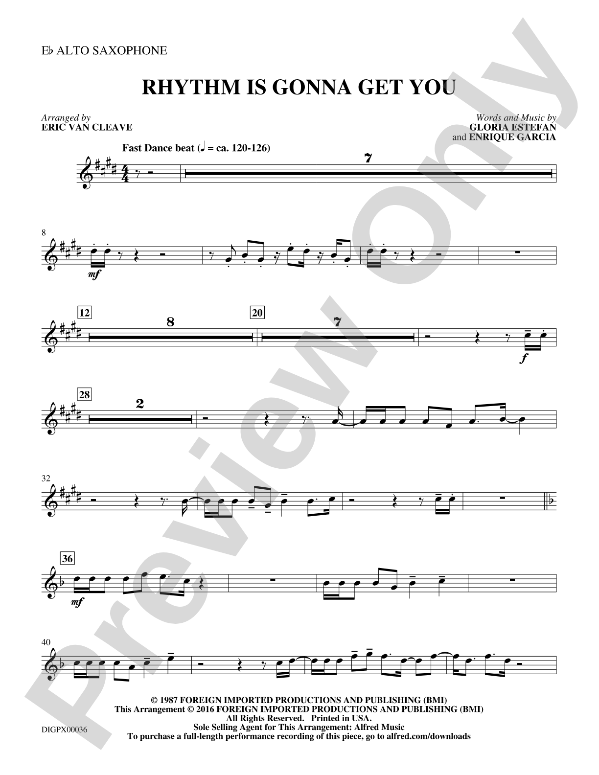 Rhythm Is Gonna Get You: E-flat Alto Saxophone