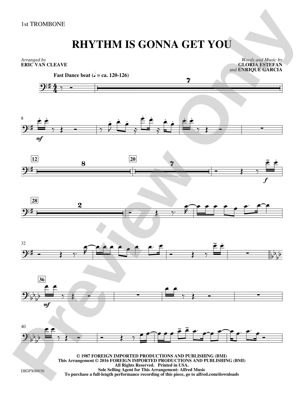 Rhythm Is Gonna Get You: 1st Trombone