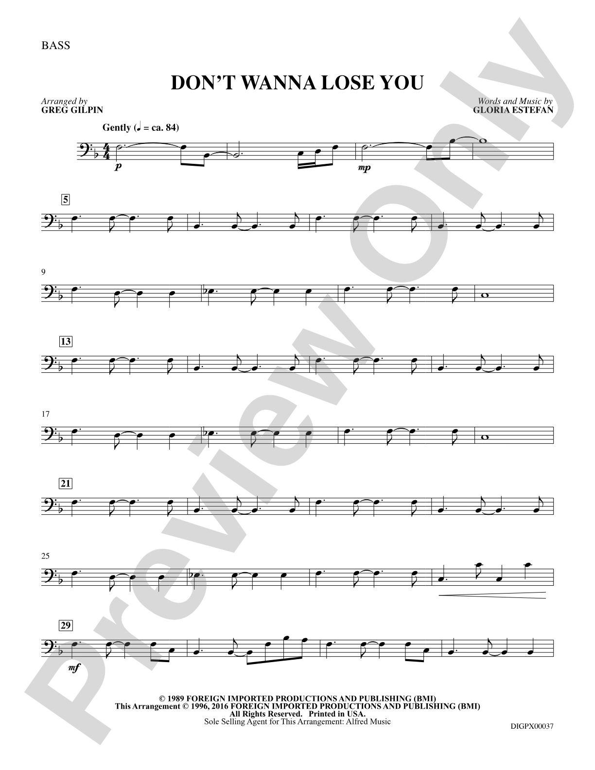 Don't Wanna Lose You: String Bass