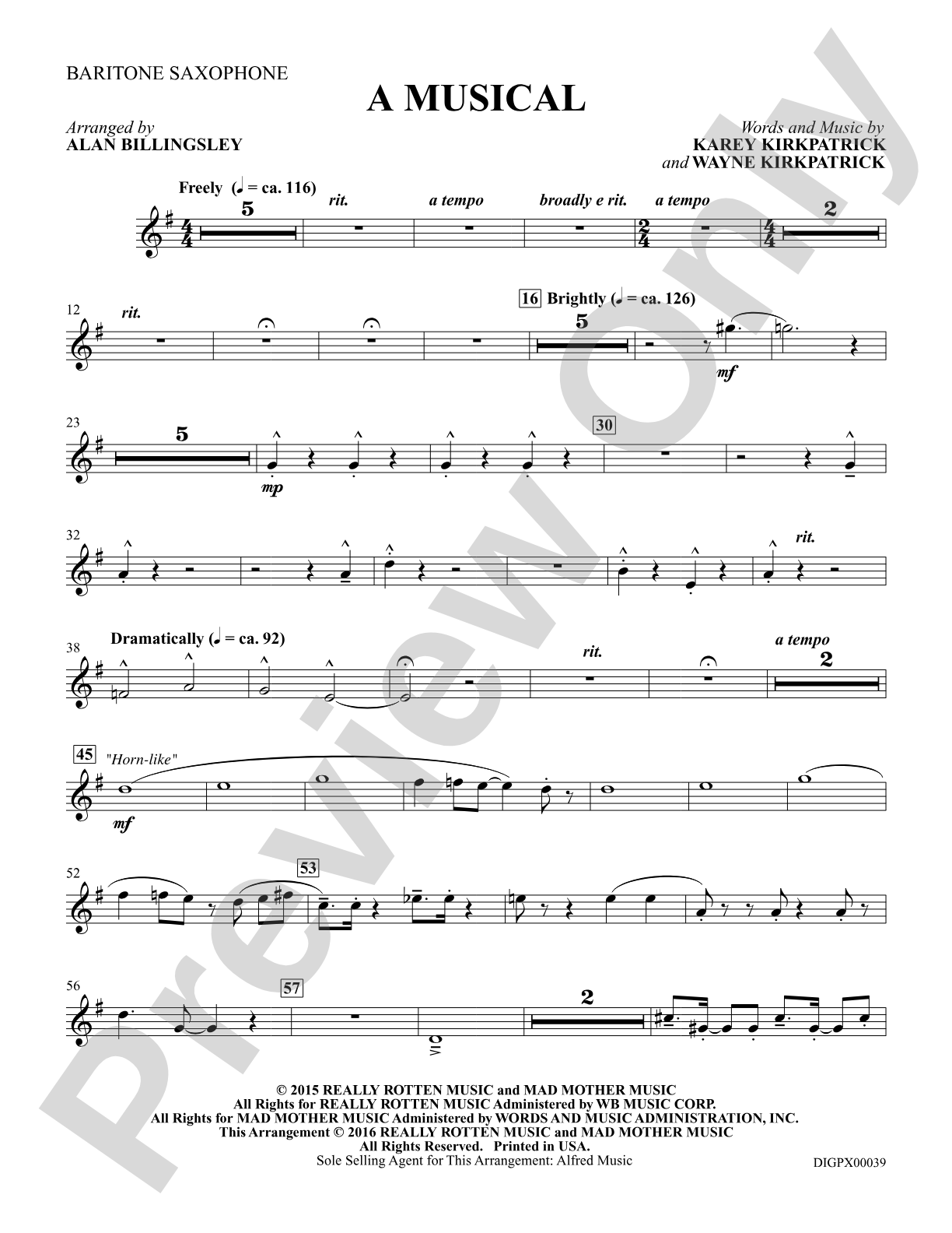A Musical (from the musical Something Rotten!): E-flat Baritone Saxophone