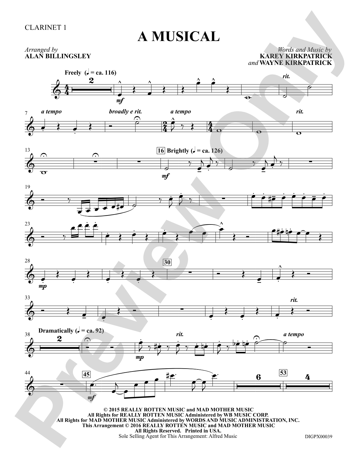 A Musical (from the musical Something Rotten!): 1st B-flat Clarinet