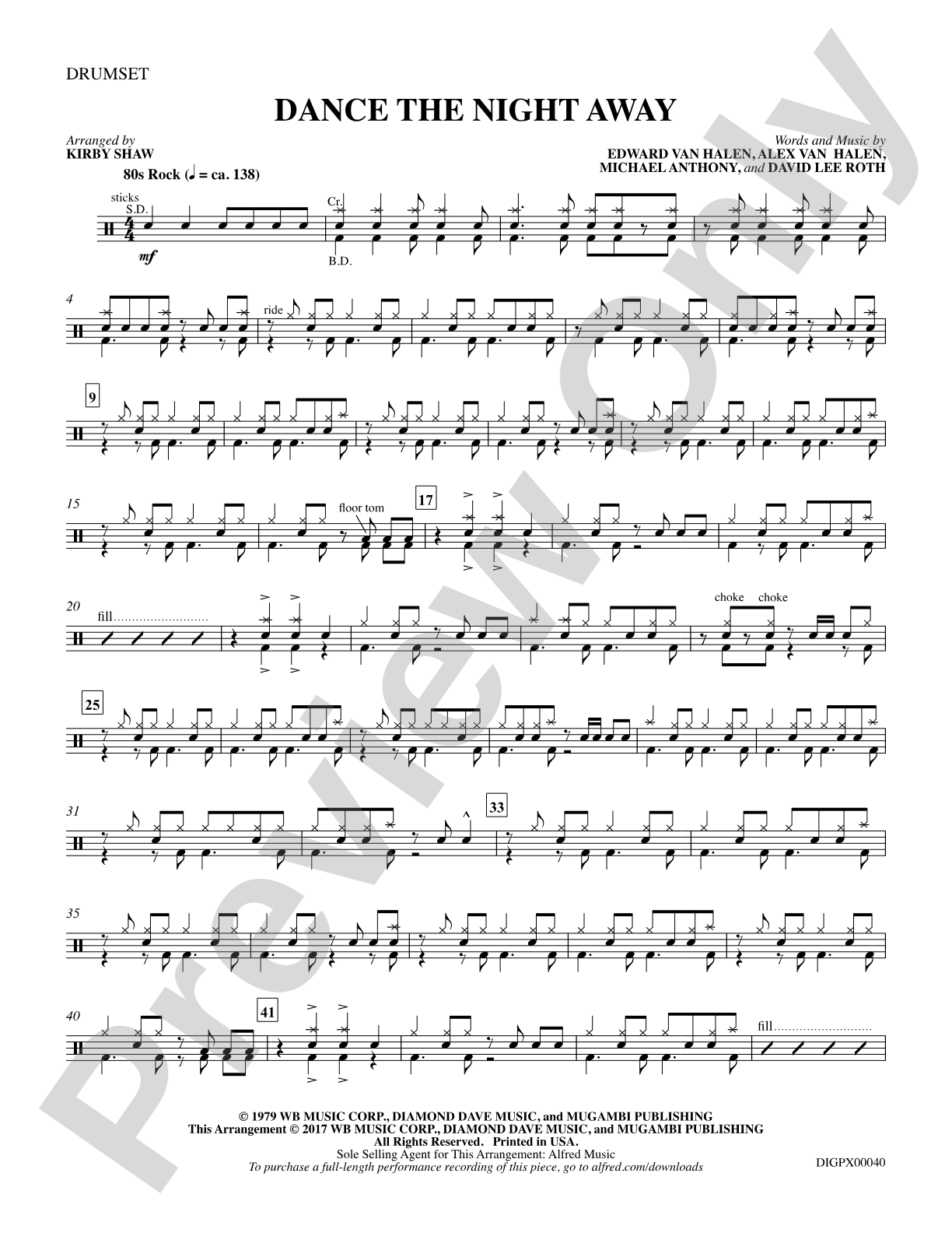 Dance the Night Away: Drums