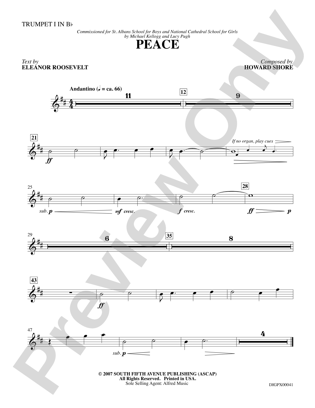 Peace: 1st B-flat Trumpet