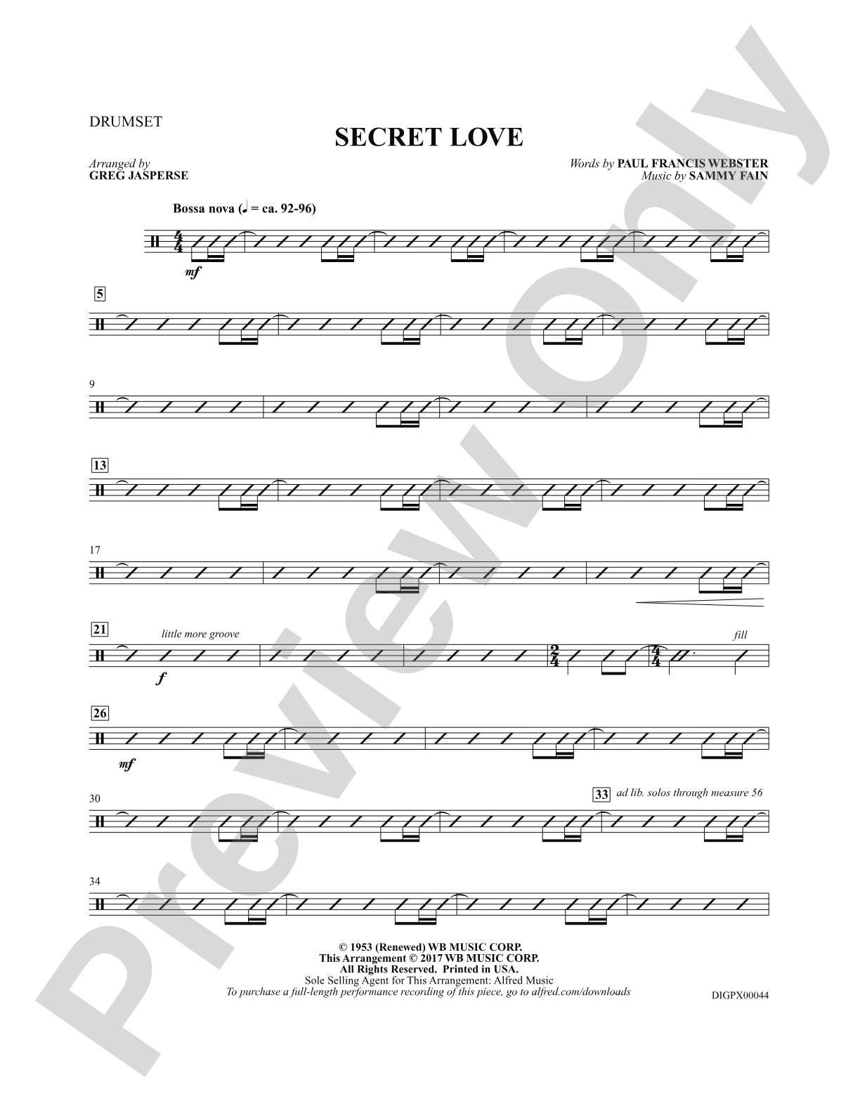 Secret Love: Drums