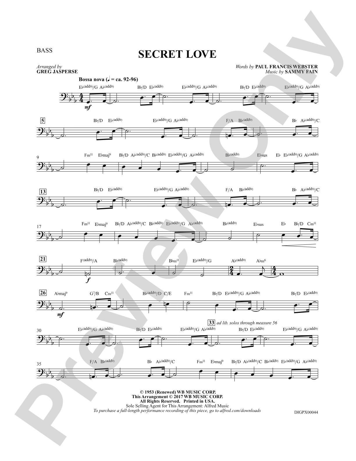 Secret Love: String Bass