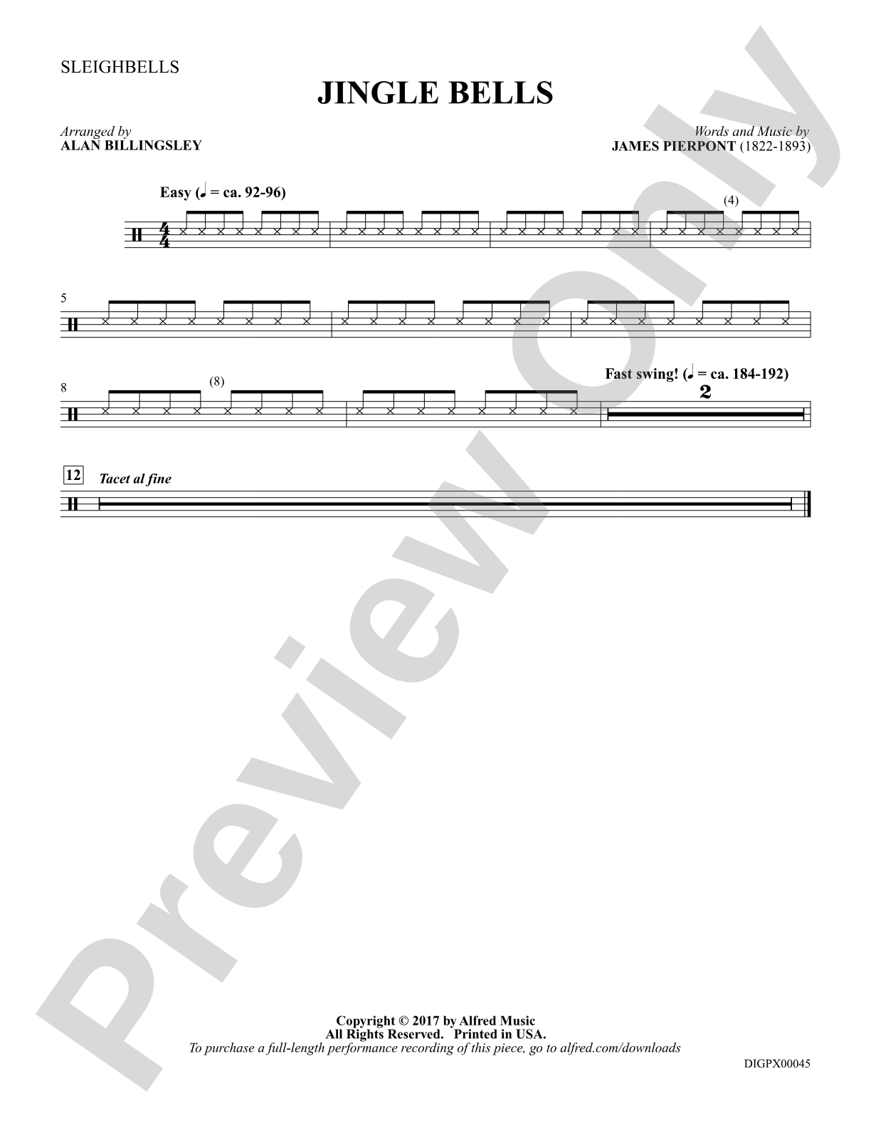 Jingle Bells: 1st Percussion