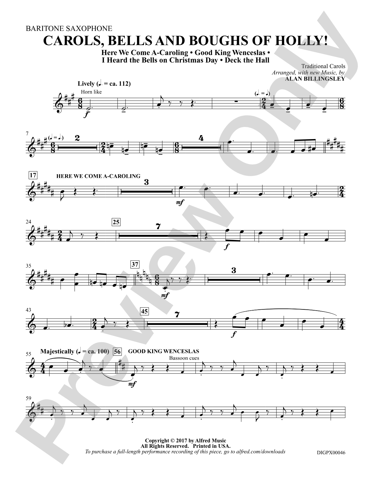 Carols, Bells, and Boughs of Holly!: E-flat Baritone Saxophone