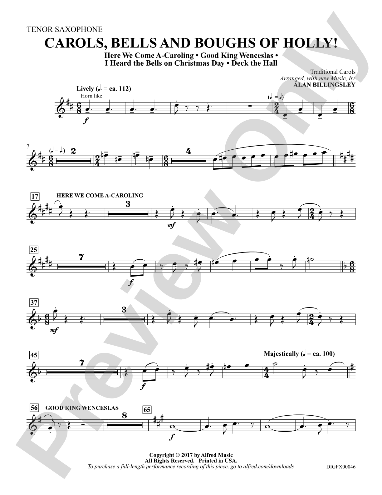 Carols, Bells, and Boughs of Holly!: B-flat Tenor Saxophone