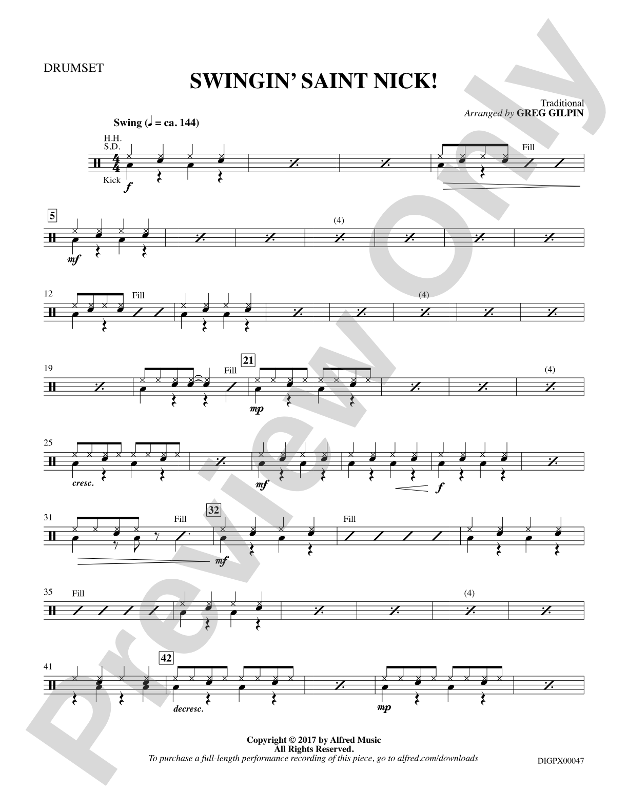 Swingin' Saint Nick!: Drums