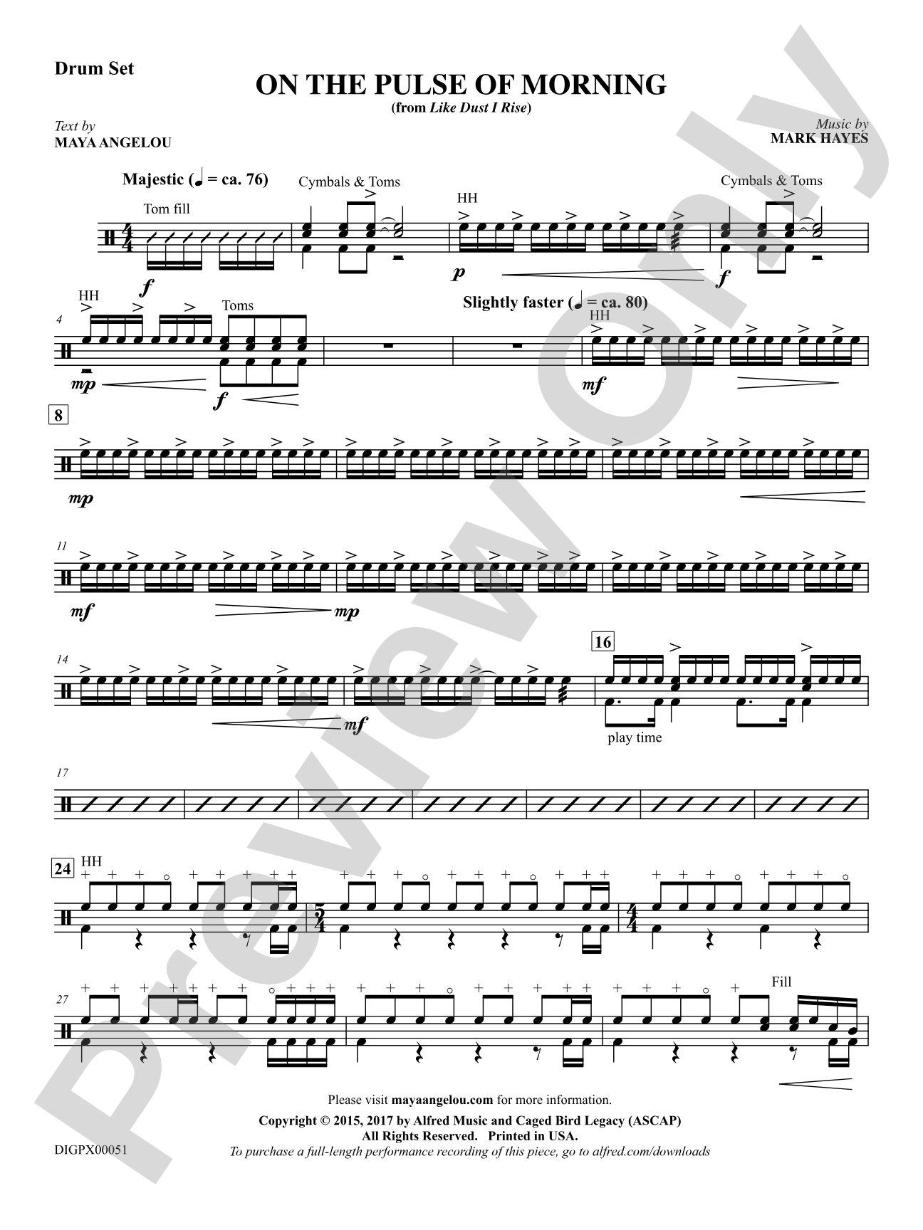 On the Pulse of Morning: Drums