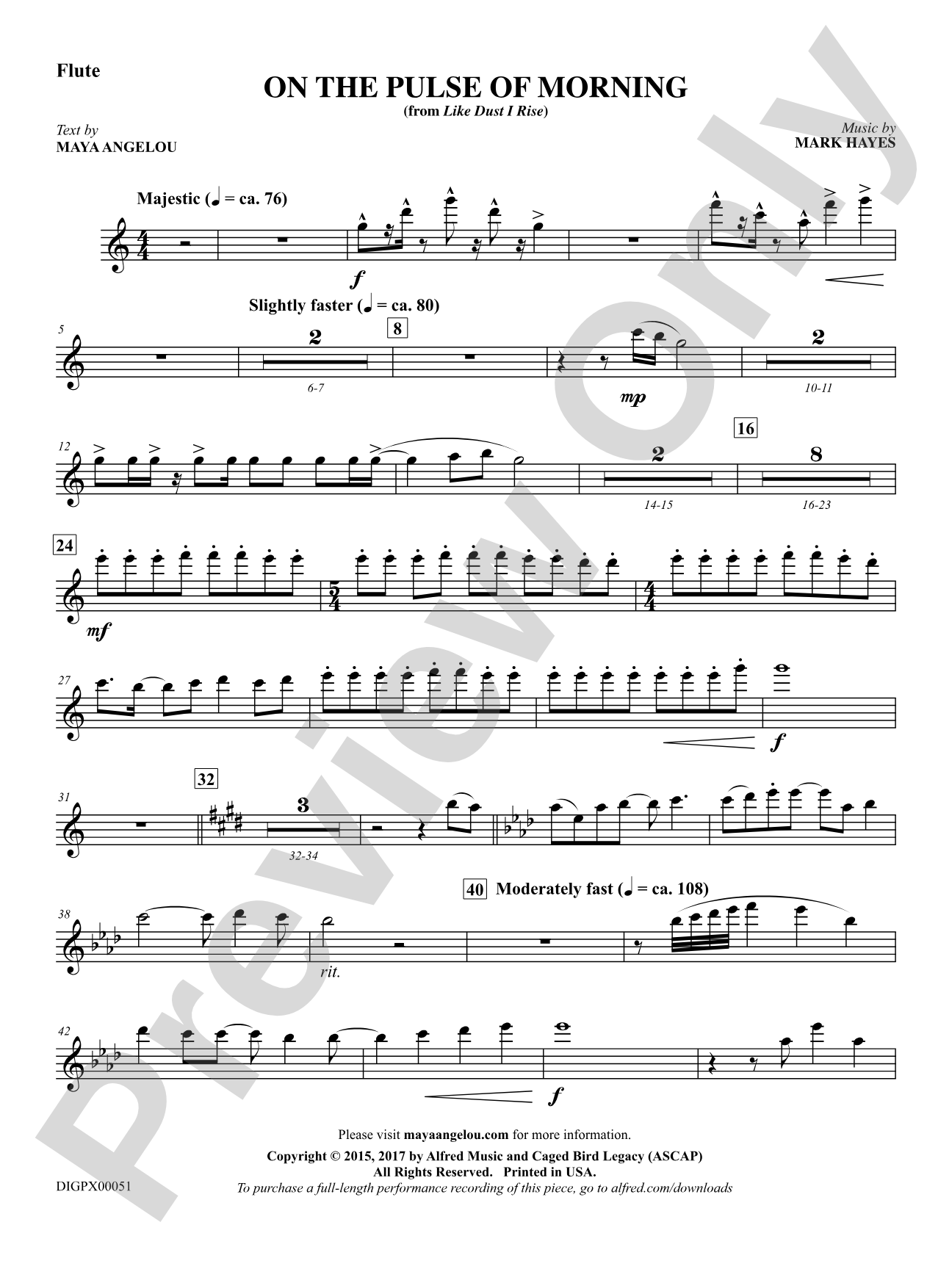 On the Pulse of Morning: Flute