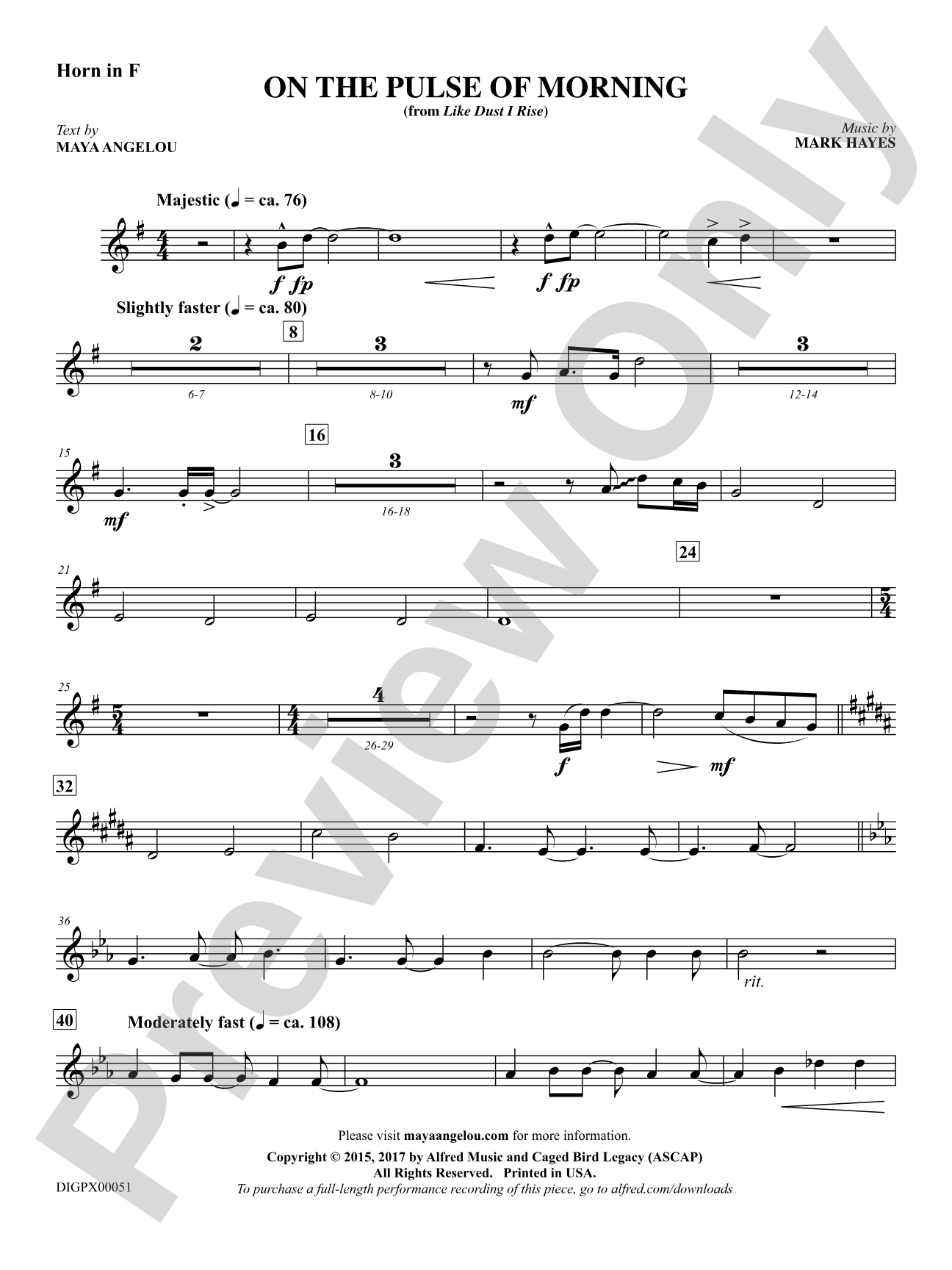 On the Pulse of Morning: 1st F Horn