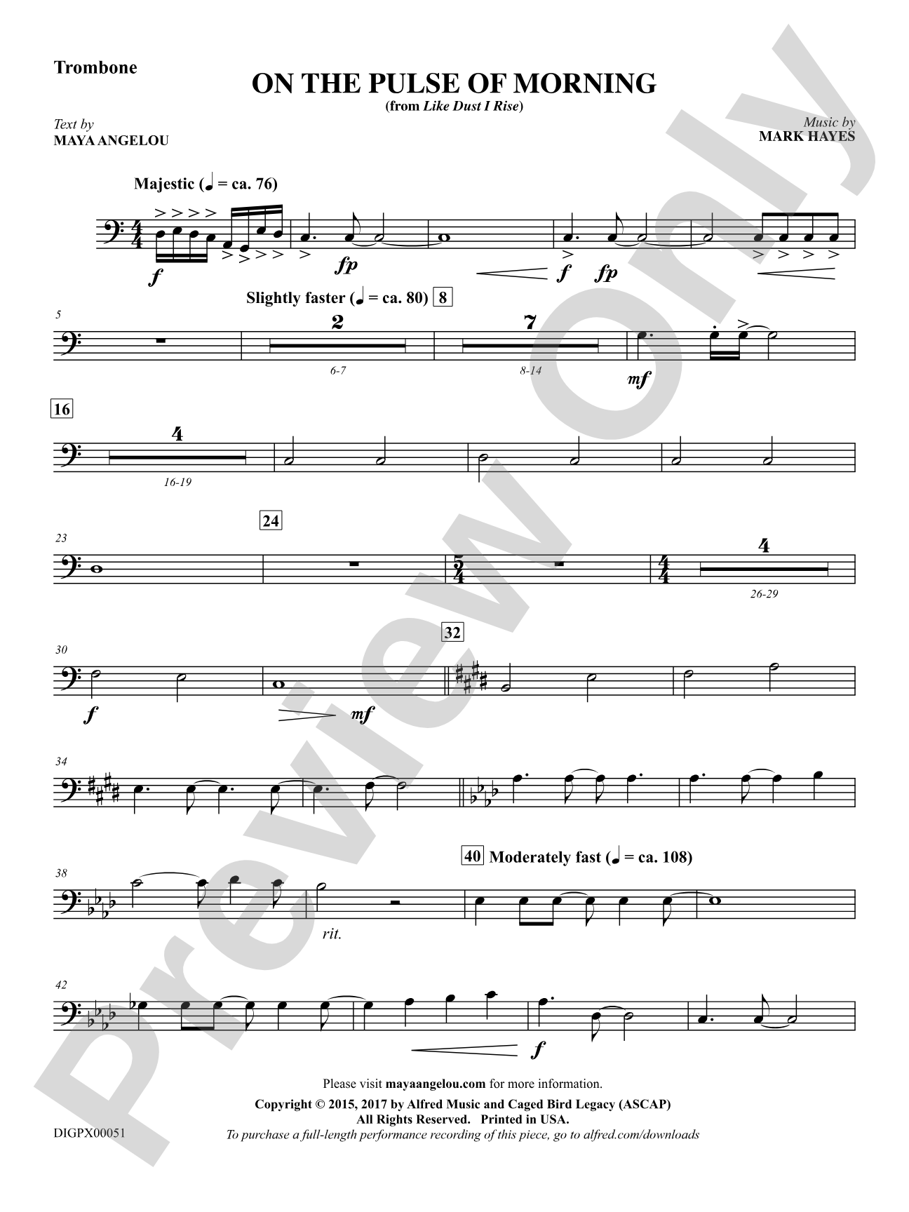 On the Pulse of Morning: 1st Trombone