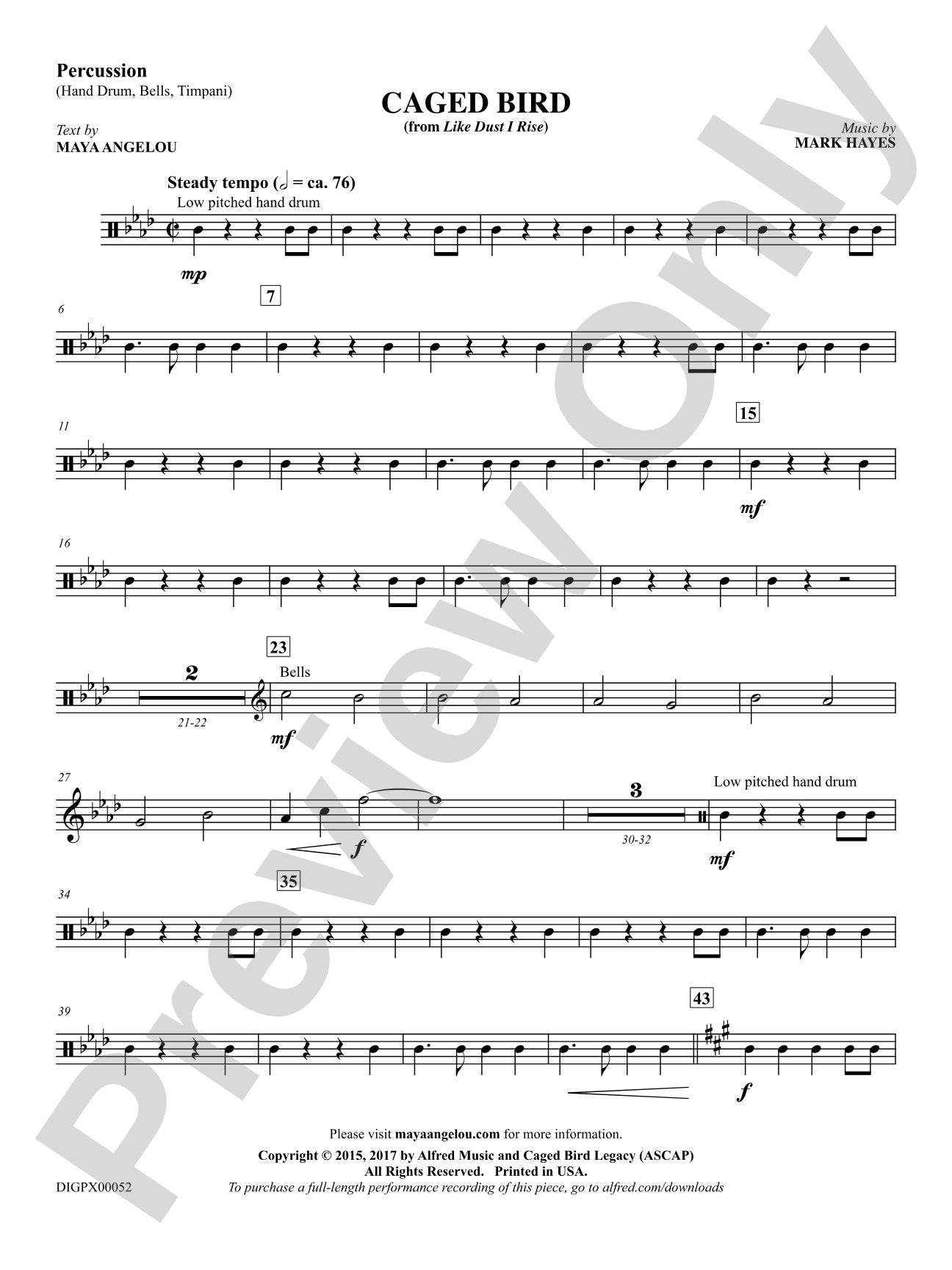 Caged Bird: 1st Percussion