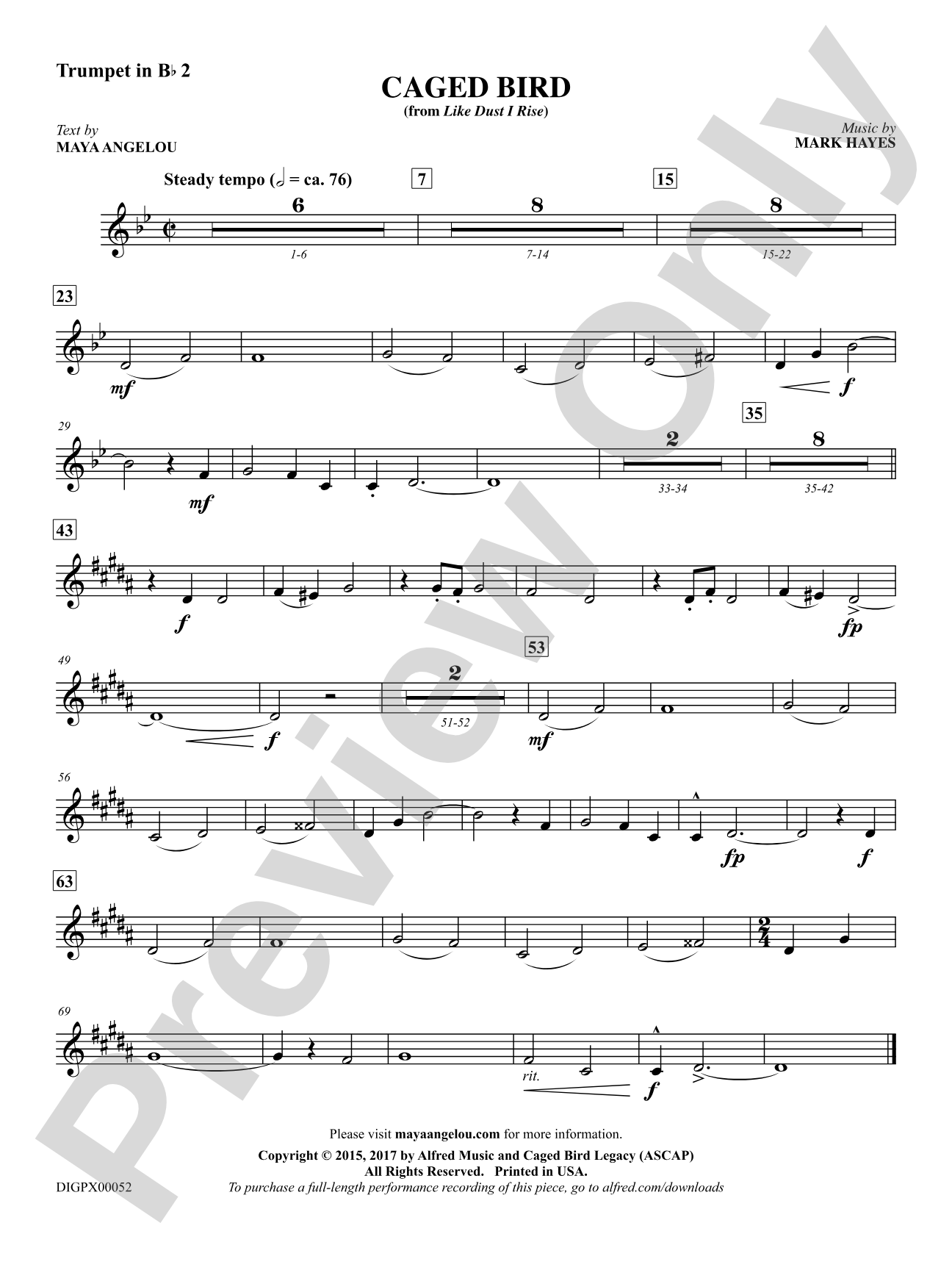 Caged Bird: 2nd B-flat Trumpet