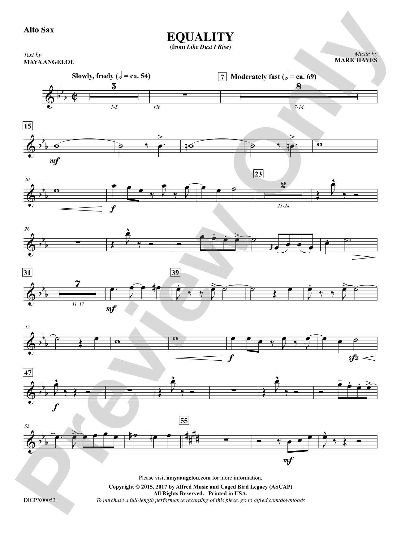 Equality: E-flat Alto Saxophone