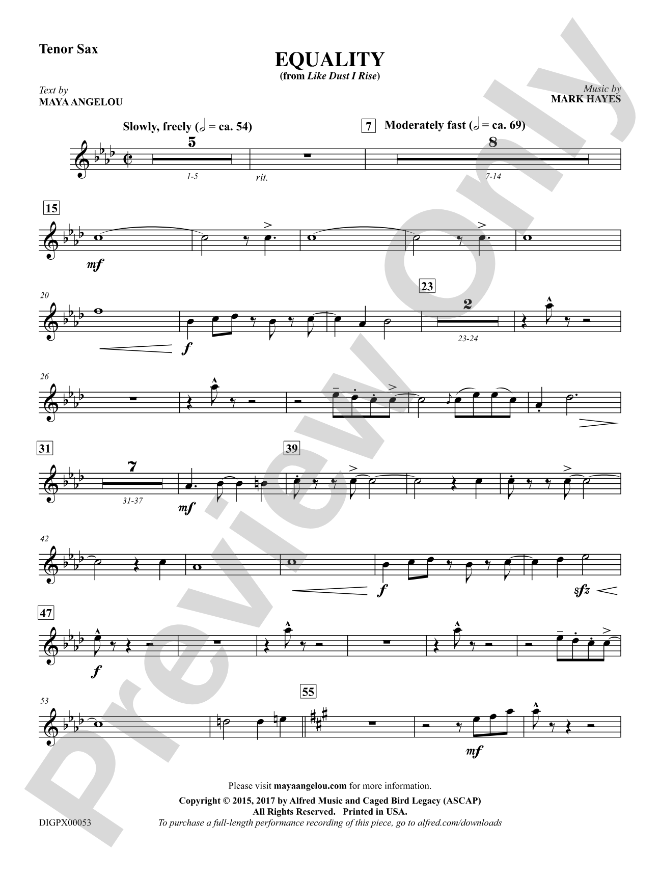 Equality: B-flat Tenor Saxophone