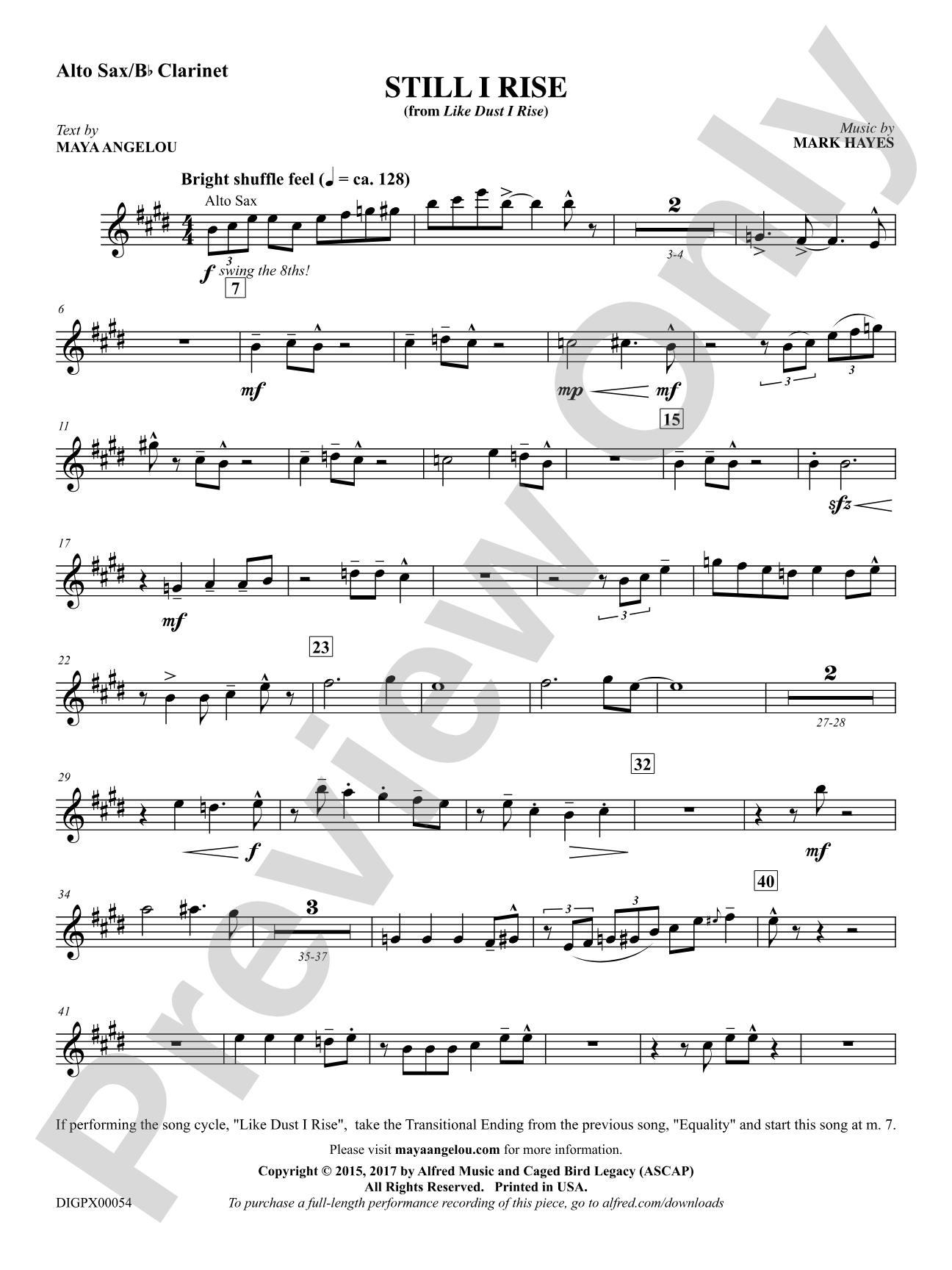 Still I Rise: E-flat Alto Saxophone