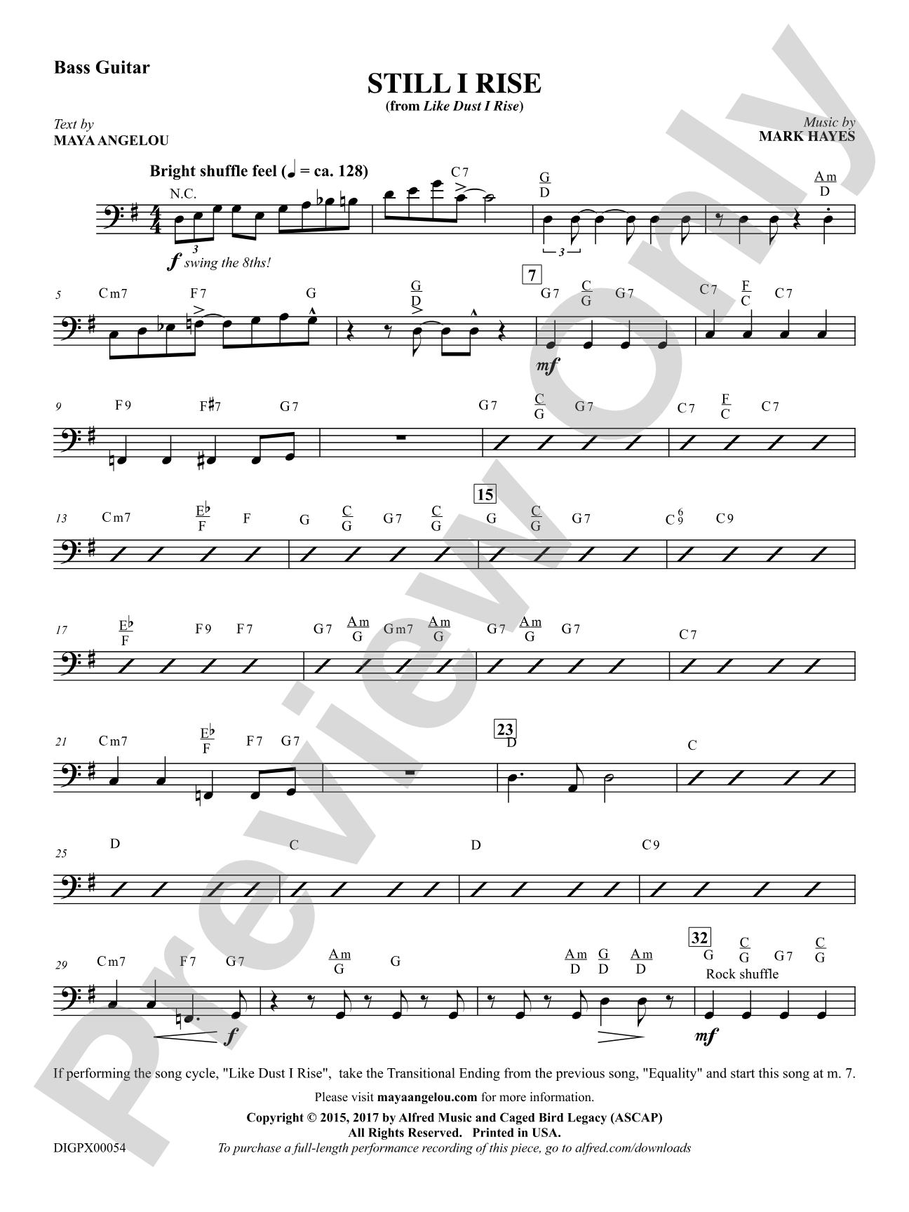 Still I Rise: Bass Guitar
