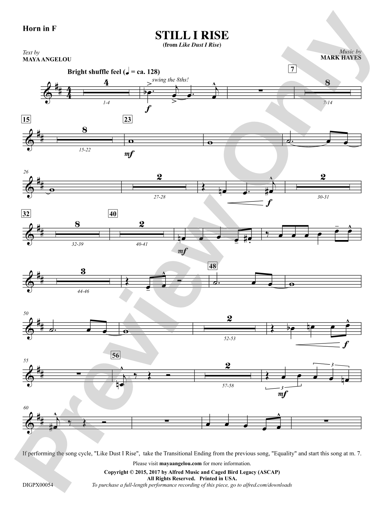 Still I Rise: 1st F Horn