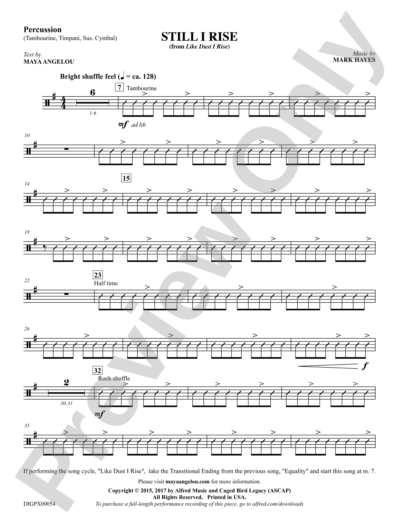 Still I Rise: 1st Percussion