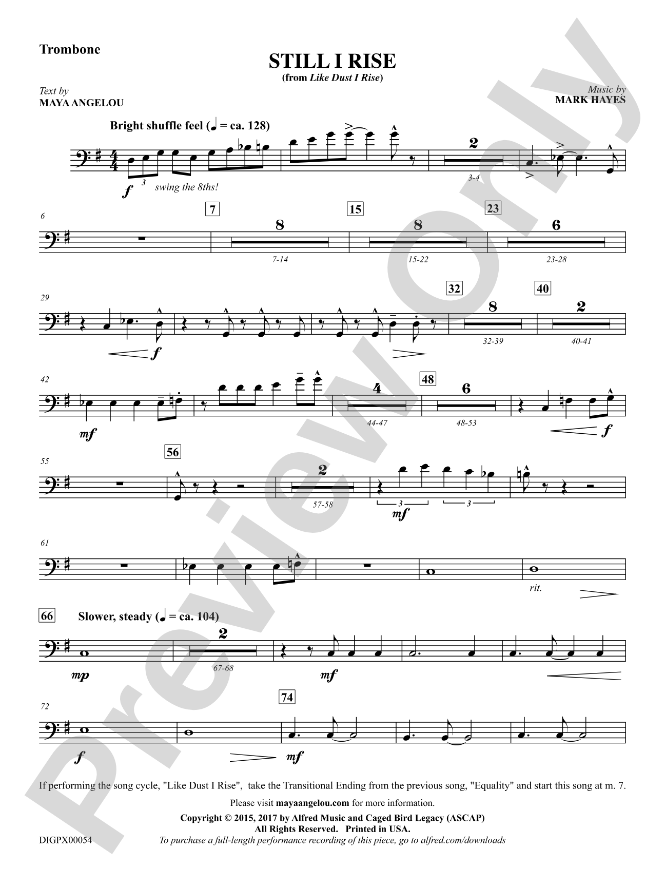 Still I Rise: 1st Trombone