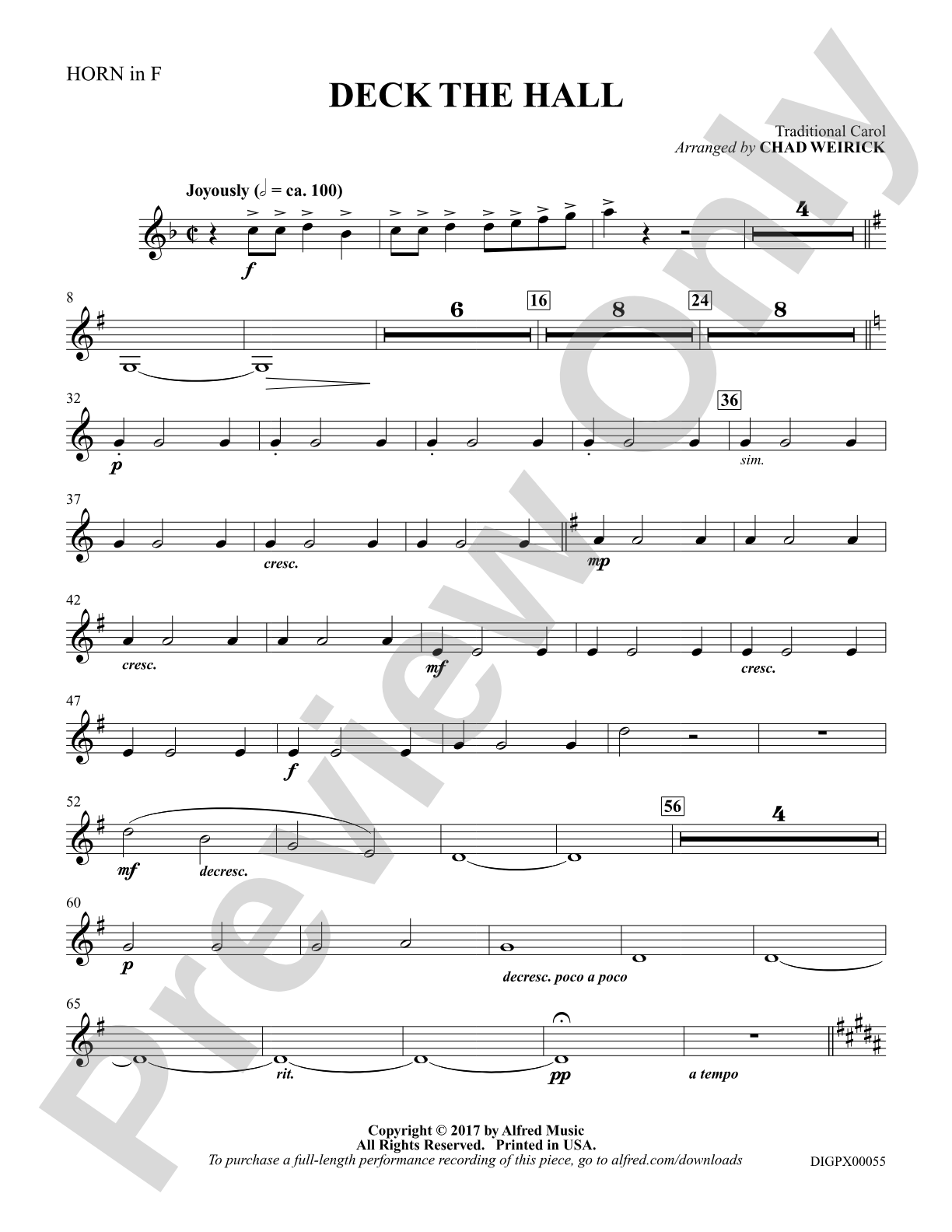 Deck the Hall: 1st F Horn