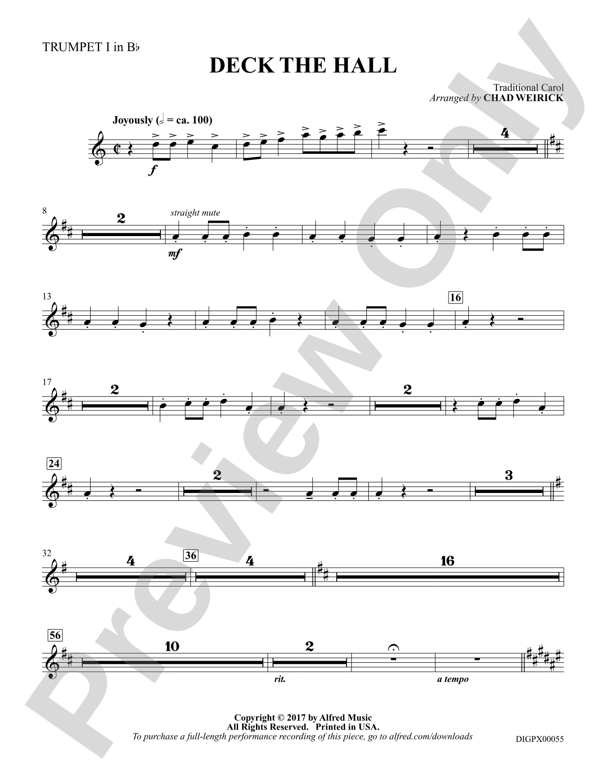 Deck the Hall: 1st B-flat Trumpet