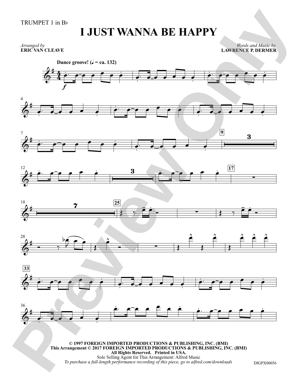 I Just Wanna Be Happy: 1st B-flat Trumpet