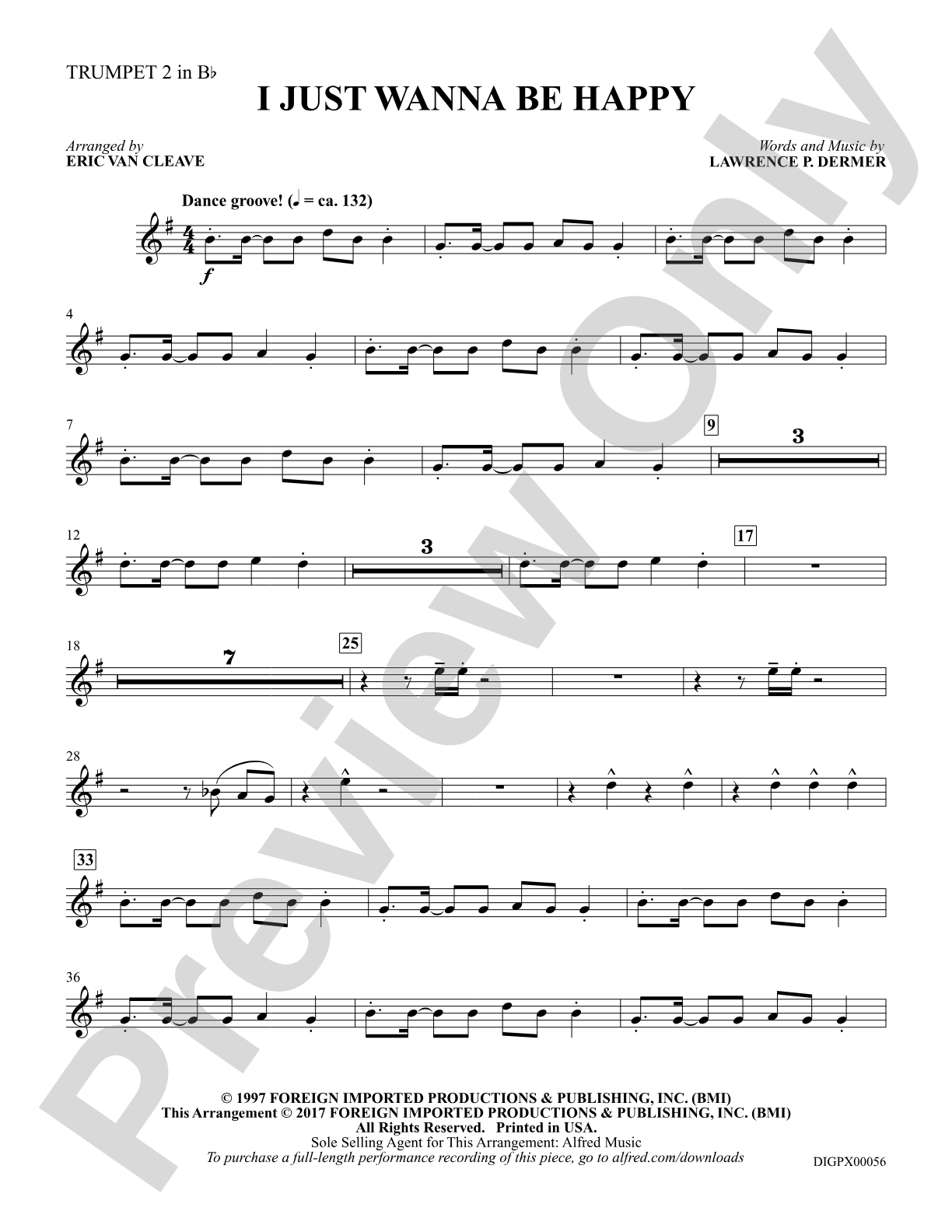 I Just Wanna Be Happy: 2nd B-flat Trumpet