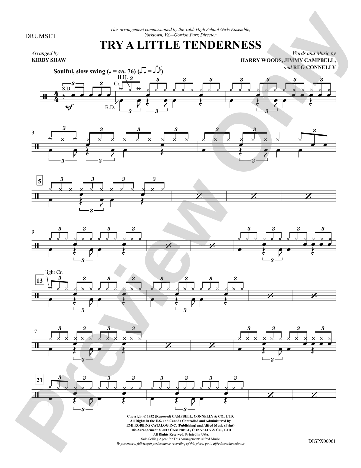 Try a Little Tenderness: Drums